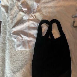 Abercrombie & Fitch White and Black Ribbed Halter Tops size S and M
